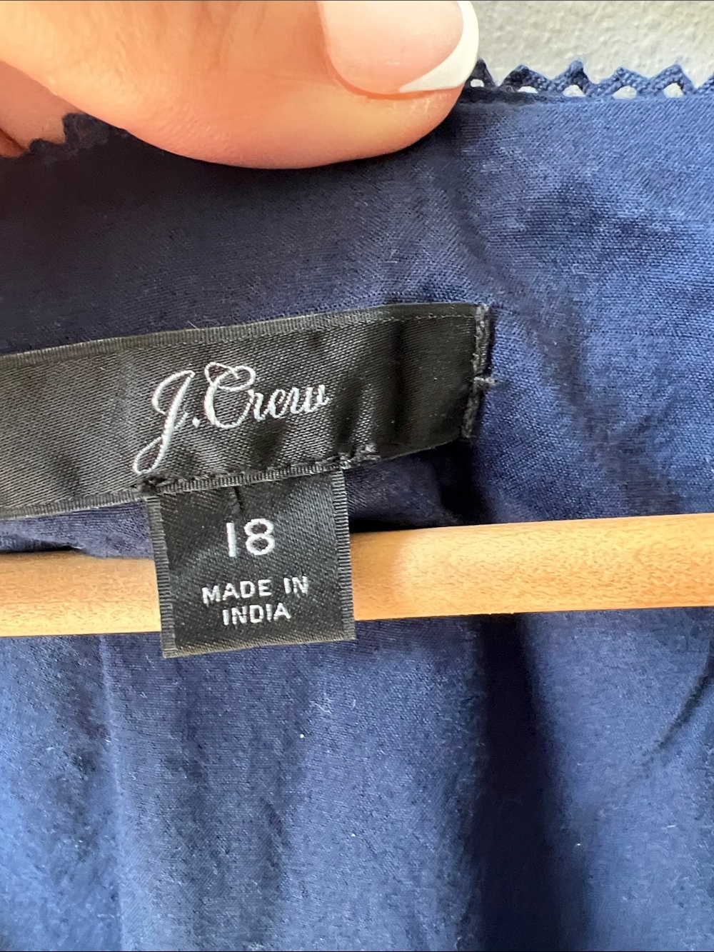 J CREW ALL OVER EYELET NAVY WRAP MIDI DRESS - Picture 10 of 11